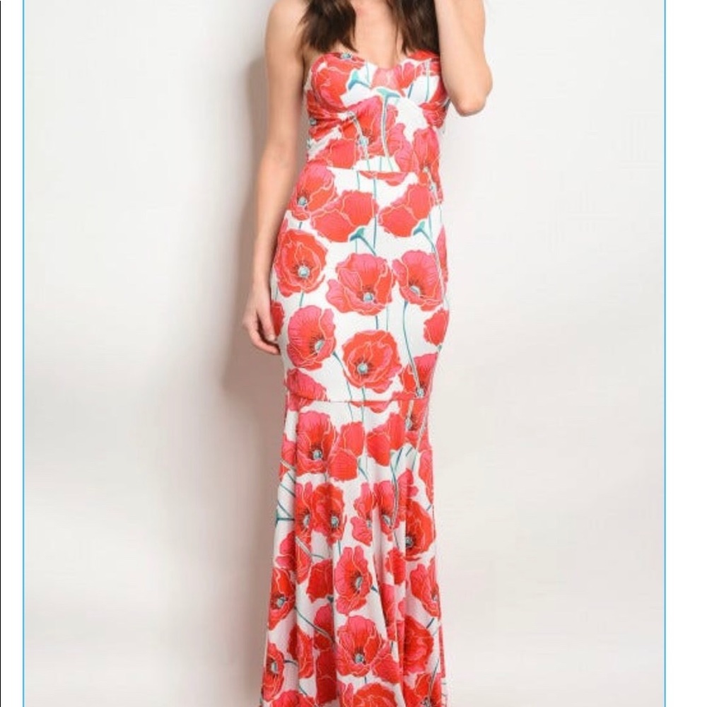 Sale! Ivory Floral Mermaid Dress